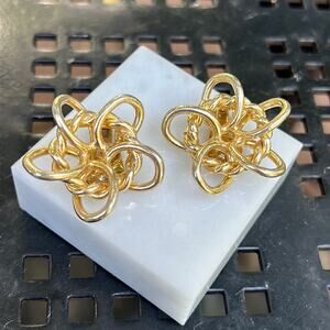 Vintage Coro Clip on Earrings #216 Gold Tone